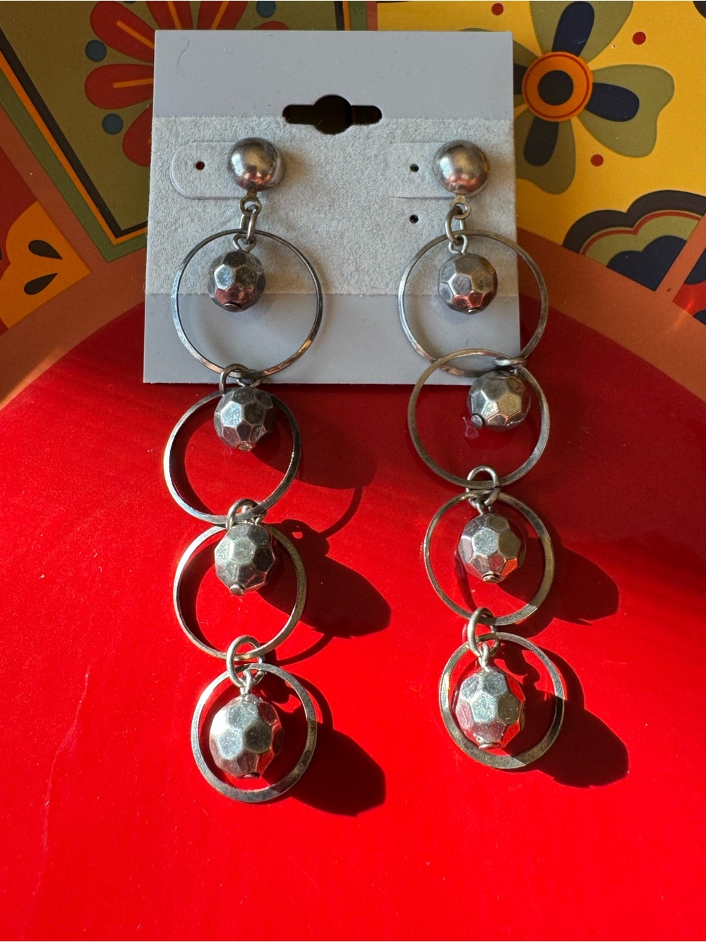 ✨5 FOR $20✨Silver Dangle Hoop & Faceted Ball Drop Earrings